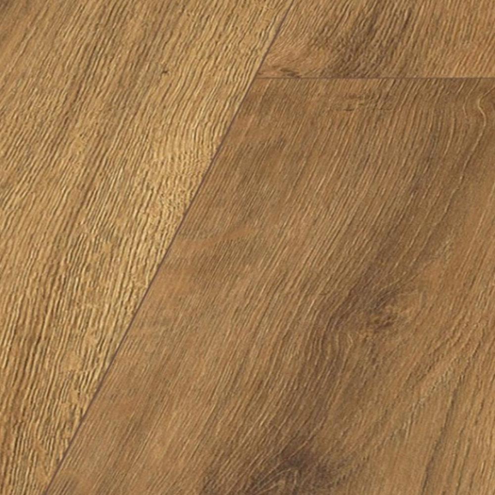 The Westminster Oak Laminate Flooring - 12mm features AC6-rated, water resistance, and a 40-year warranty.