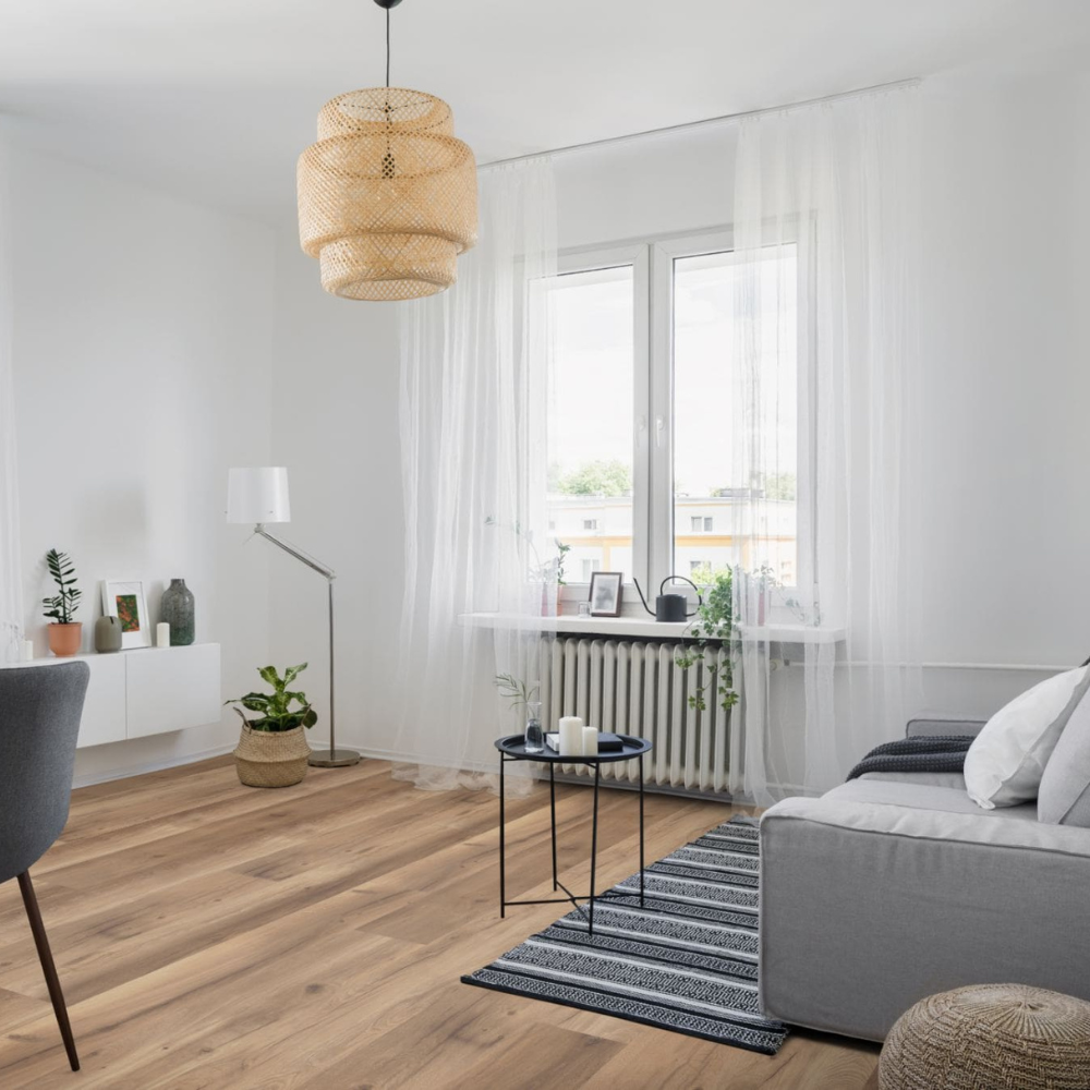 The Wild West Oak Laminate Flooring - 12mm features AC5 durability, water-resistant and underfloor heating compatible.