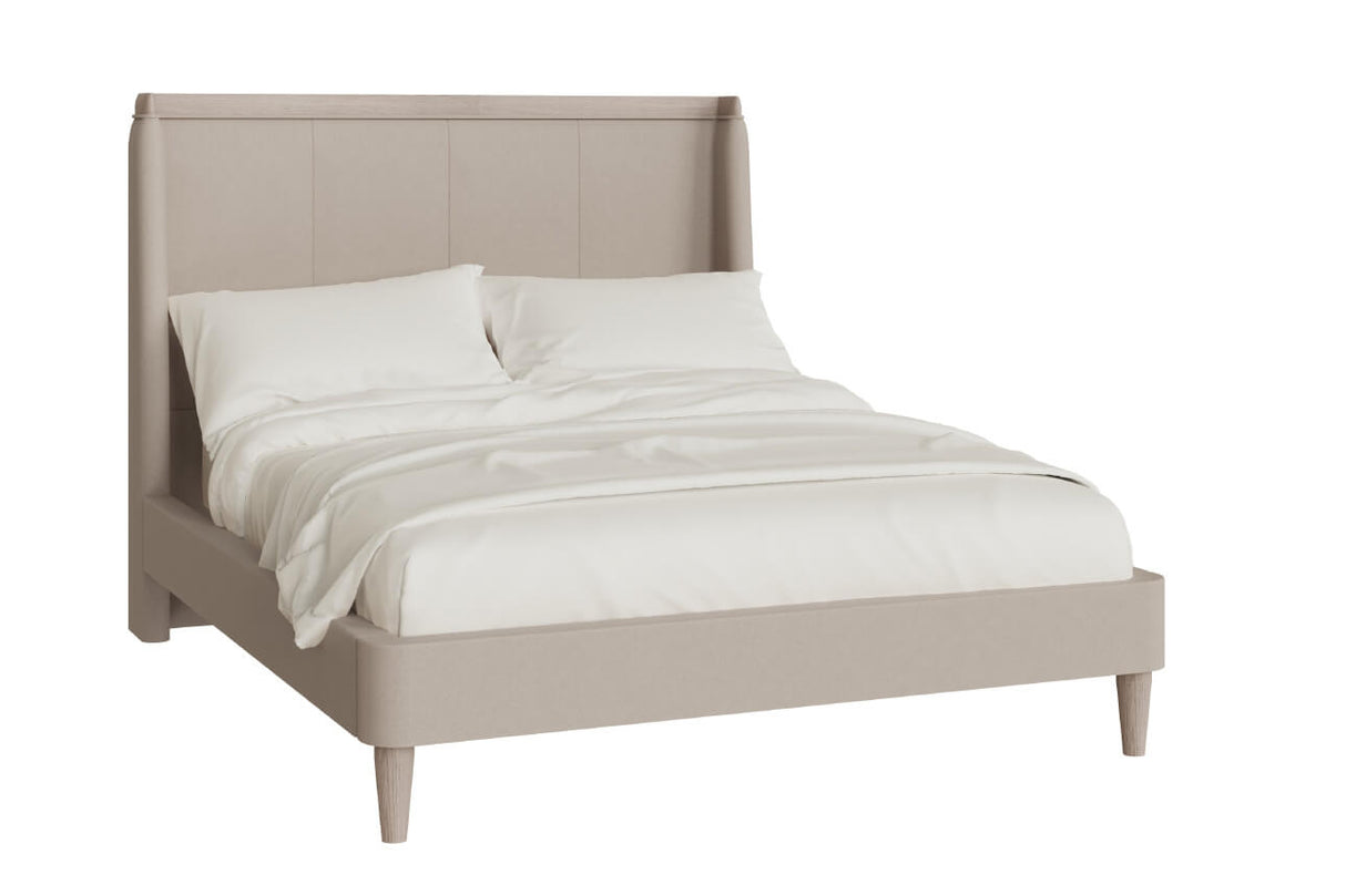 The Zahra Bed 6ft in Parisian Cream features wood grain ash veneer, making it the epitome of style and elegance, adding a touch of class to any bedroom.