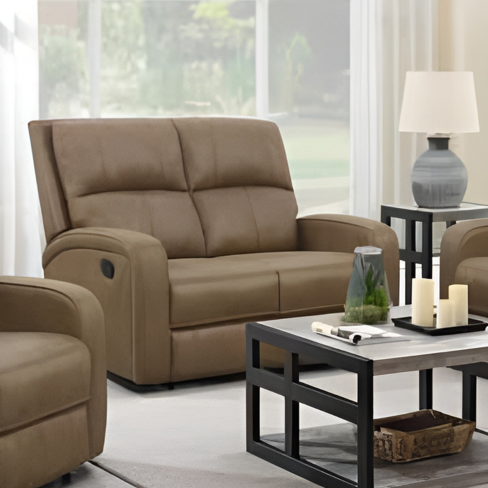 Rowen Manual Recliner Sofa - Tan