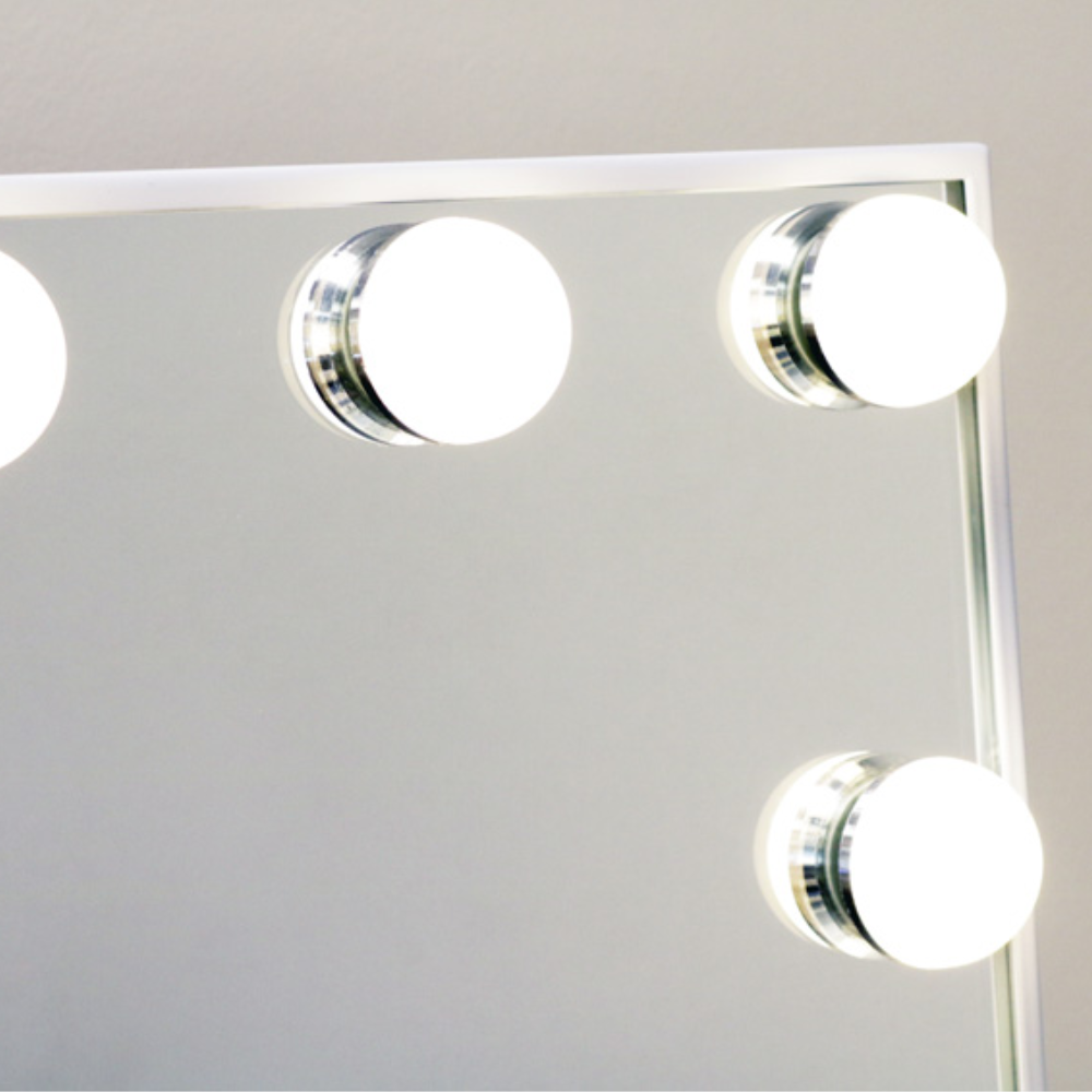 Glow up in style with this 15 Bulb LED Hollywood Makeup Mirror with Swivel Stand - 600mm featuring an adjustable swivel stand, 15 LED bulbs and sleek design