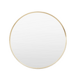 The Gallery Holworth Round Mirror in Gold features an 80cm diameter, elegant gold frame and versatile design