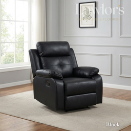 Black recliner armchair in a living room