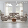 Light Brown 3+1+1 recliner sofa set in a living room