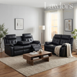 Black 3+2 recliner sofa set in living room setting