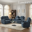 Slate Grey 3+2+1 recliner sofa set in a living room setting