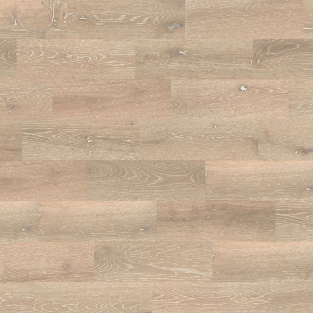 The Alexandria Oak Engineered Flooring - 15mm features warm tones, whitewashed grain, easy installation and durable European craftsmanship