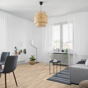 The Alexandria Oak Engineered Flooring - 15mm features warm tones, whitewashed grain, easy installation and durable European craftsmanship