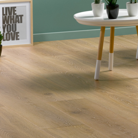The Alicante Laminate Flooring - 12mm features AC6-rated, water-resistant and underfloor heating compatible