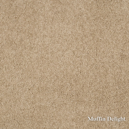 Beige carpet texture with 'Muffin Delight' label