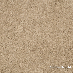 Beige carpet texture with 'Muffin Delight' label