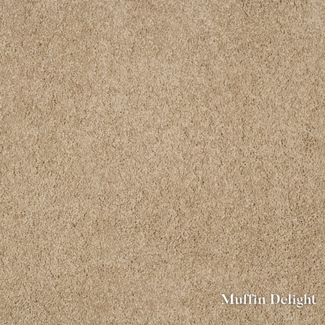 Beige carpet texture with 'Muffin Delight' label