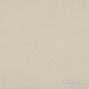 Textured beige color swatch labeled 'White Ivory'.