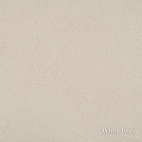Textured beige color swatch labeled 'White Ivory'.