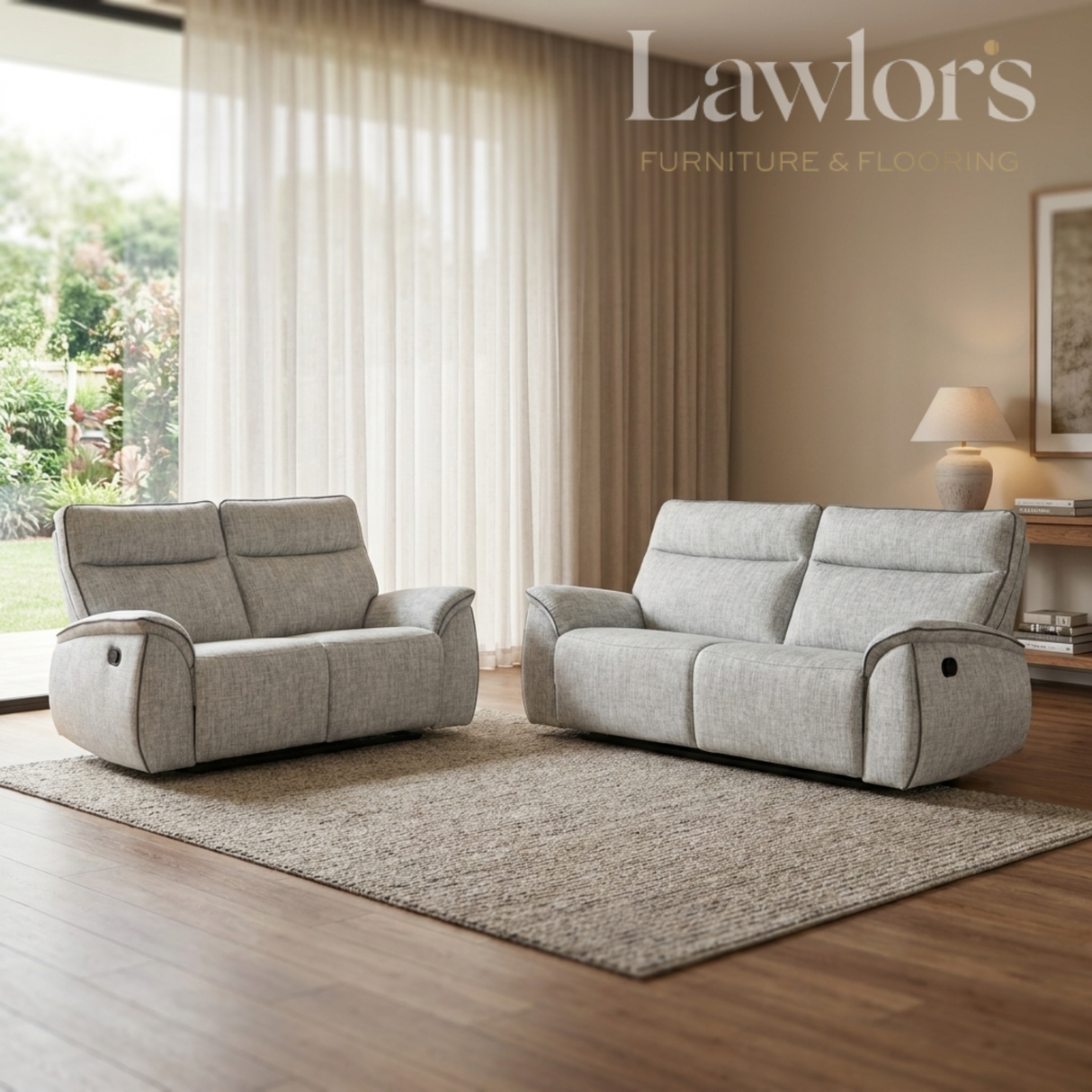 Aston Recliner Sofa Set 3+2 - Light Grey