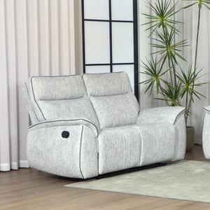 The Aston Recliner Sofa in Light Grey features plush comfort, smooth recliners and modern style, perfect for relaxing in any living space