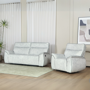 The Aston Recliner Sofa in Light Grey features plush comfort, smooth recliners and modern style, perfect for relaxing in any living space