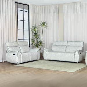 The Aston Recliner Sofa in Light Grey features plush comfort, smooth recliners and modern style, perfect for relaxing in any living space