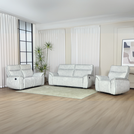 The Aston Recliner Sofa in Light Grey features plush comfort, smooth recliners and modern style, perfect for relaxing in any living space