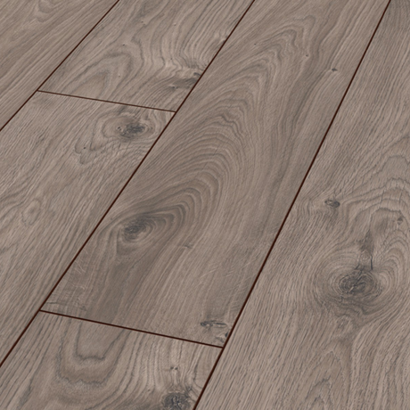 The Atlas Oak Anthracite Laminate Flooring - 12mm, grey oak look, AC5-rated, durable, eco-friendly and 5G Click install.