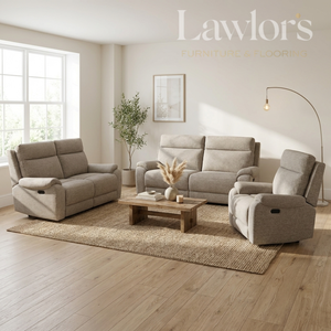 Beige recliner sofa set in a living room