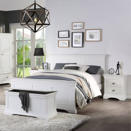 Bella Bedstead, Wooden Bedframe, White Bed