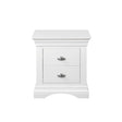 The Bella Bedside Locker features solid pine, white lacquer finish, elegant design with ample storage.