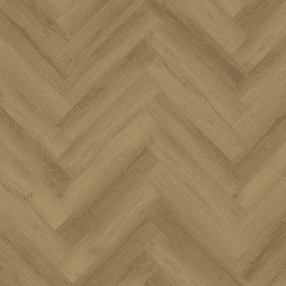 Barley Oak Herringbone SPC Flooring - 4mm, waterproof SPC core, sound-reducing underlayment and underfloor heating.