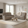 Living room with oatmeal 3+2 electric recliner sofa set
