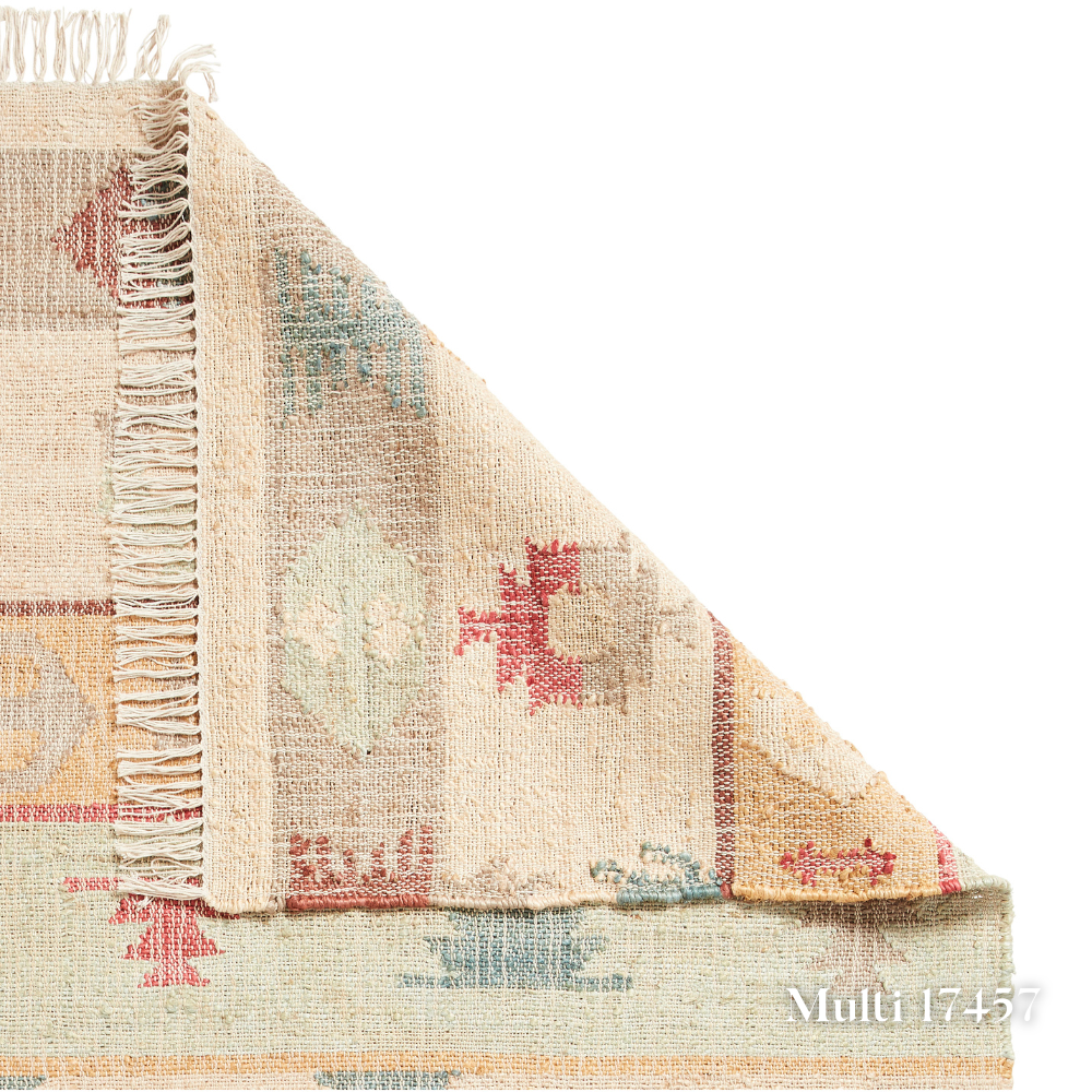 Add some style with the Bazaar Jute Natural Hand Woven Rugs offering strong & organic class with sustainable jute, wool & polyester in a flat weave design