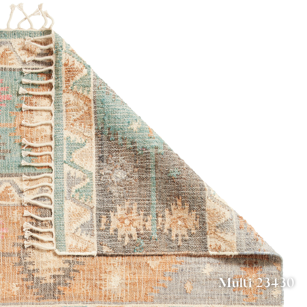 Add some style with the Bazaar Jute Natural Hand Woven Rugs offering strong & organic class with sustainable jute, wool & polyester in a flat weave design