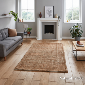 Add some style with the Bazaar Jute Natural Hand Woven Rugs offering strong & organic class with sustainable jute, wool & polyester in a flat weave design