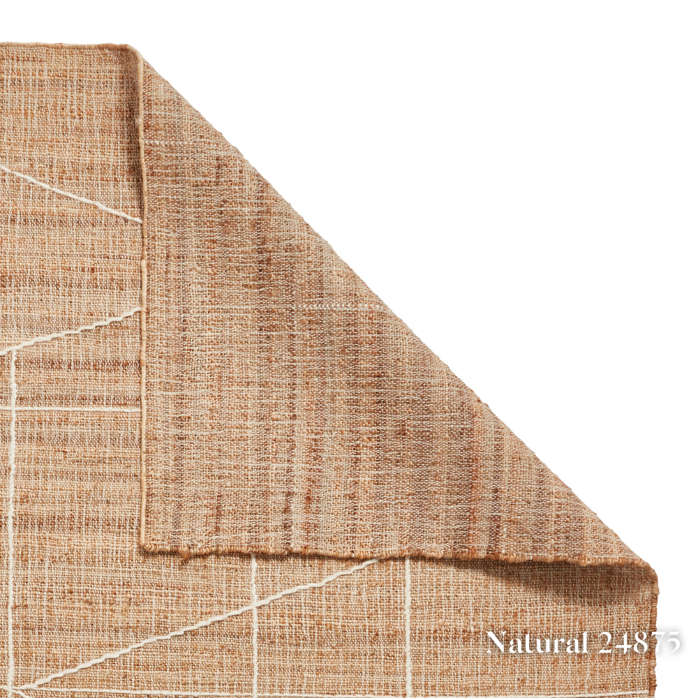 Add some style with the Bazaar Jute Natural Hand Woven Rugs offering strong & organic class with sustainable jute, wool & polyester in a flat weave design