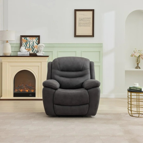 The Bellamy Electric Recliner Sofa Set 3++1+1 in Gunmetal Grey features plush comfort, USB charging and smooth electric reclining for a ideal for any space