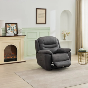 The Bellamy Electric Recliner Sofa in Gunmetal Grey features plush comfort, USB charging and smooth electric reclining for a modern, luxurious living space