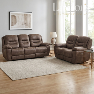 Bellamy Electric Recliner Sofa Set 3+2 - Nutmeg (DISPLAY MODEL)