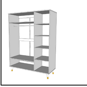 The Billy 3 Door Wardrobe in Satin White comes with golden accents, ample clothing storage and geometric design, ideal for any children's and baby room