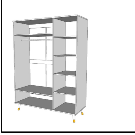 The Billy 3 Door Wardrobe in Satin White comes with golden accents, ample clothing storage and geometric design, ideal for any children's and baby room