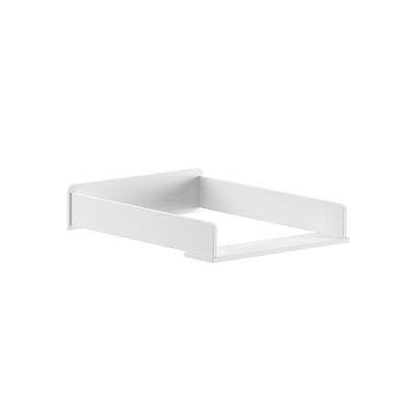 The Billy 3 Dresser with Changing Unit in White comes with a changing board attachment, golden accents and 3 drawers, perfect for a stylish baby room