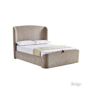 The Bishop Ottoman Bed in Beige & Cream offers sleek design, generous storage and a supportive slatted base combining style and comfort for any bedroom