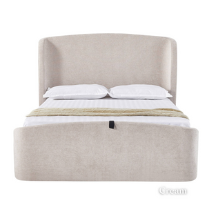The Bishop Ottoman Bed in Beige & Cream offers sleek design, generous storage and a supportive slatted base combining style and comfort for any bedroom
