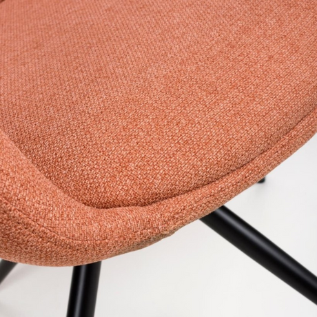 The Boden Carver Barstool in Sage Green, Natural or Brick blends modern style with comfort, plush fabric upholstery, sleek metal legs