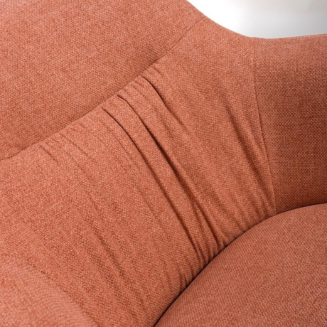 The Boden Carver Barstool in Sage Green, Natural or Brick blends modern style with comfort, plush fabric upholstery, sleek metal legs