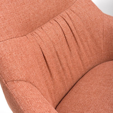 The Boden Counter Chair in Natural, Sage Green and Brick features soft upholstery, sophisticated pleats and strong black metal legs