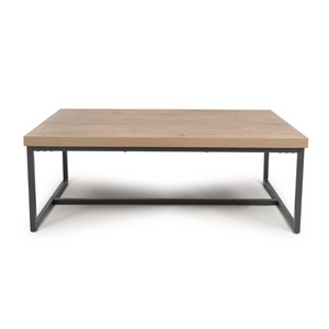 The Boston Coffee Table in Rustic Oak boasts a SmarTops® surface, robust iron legs and a generous design, making it an ideal addition to any setting.