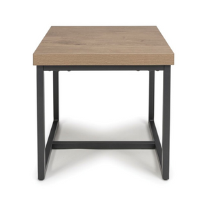 The Boston End Table in Rustic Oak features robust SmarTops® surface, resilient iron legs and a space-efficient design that enhances any living space.