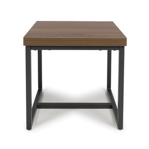 The Boston End Table in Smoked Oak boasts a robust SmarTops® surface, resilient iron legs and a stylishly compact design to compliment any decor.