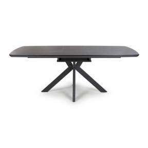 The Boston Extending Table, which ranges from 1600mm to 2000mm, features an elegant veneer, robust black metal legs and a versatile extendable design.