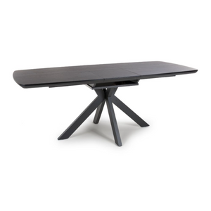 The Boston Extending Table, which ranges from 1600mm to 2000mm, features an elegant veneer, robust black metal legs and a versatile extendable design.