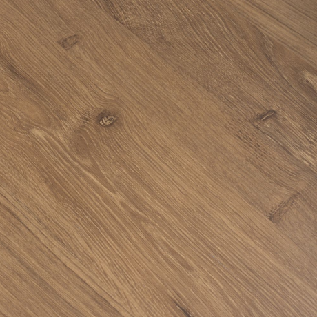 The Boston Round Table 800mm features a rustic oak veneer top, supported by a sleek black metal base making it ideal for compact dining areas.